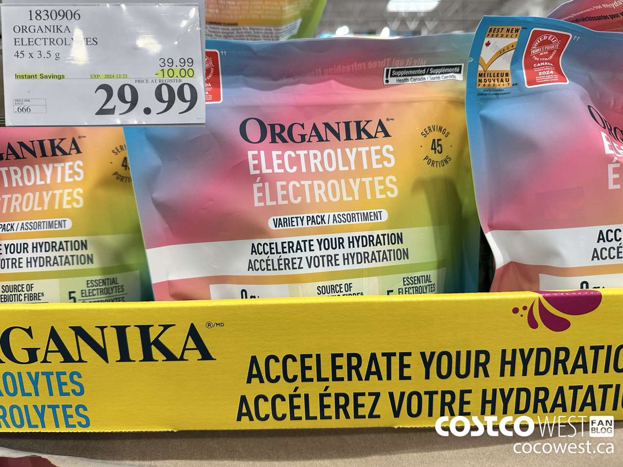 1830906 ORGANIKA ELECTROLYTES 45 x 3.5 g  ($10.00 INSTANT SAVINGS EXPIRES ON 2024-12-22) $29.99