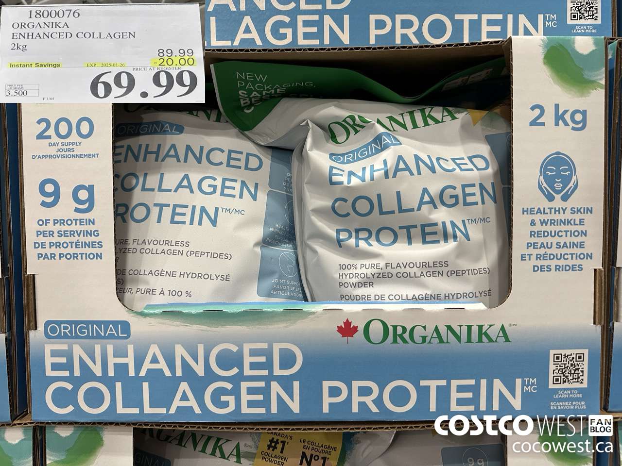 1800076 ORGANIKA ENHANCED COLLAGEN 2KG ($20.00 INSTANT SAVINGS EXPIRES ON 2025-01-26) $69.99