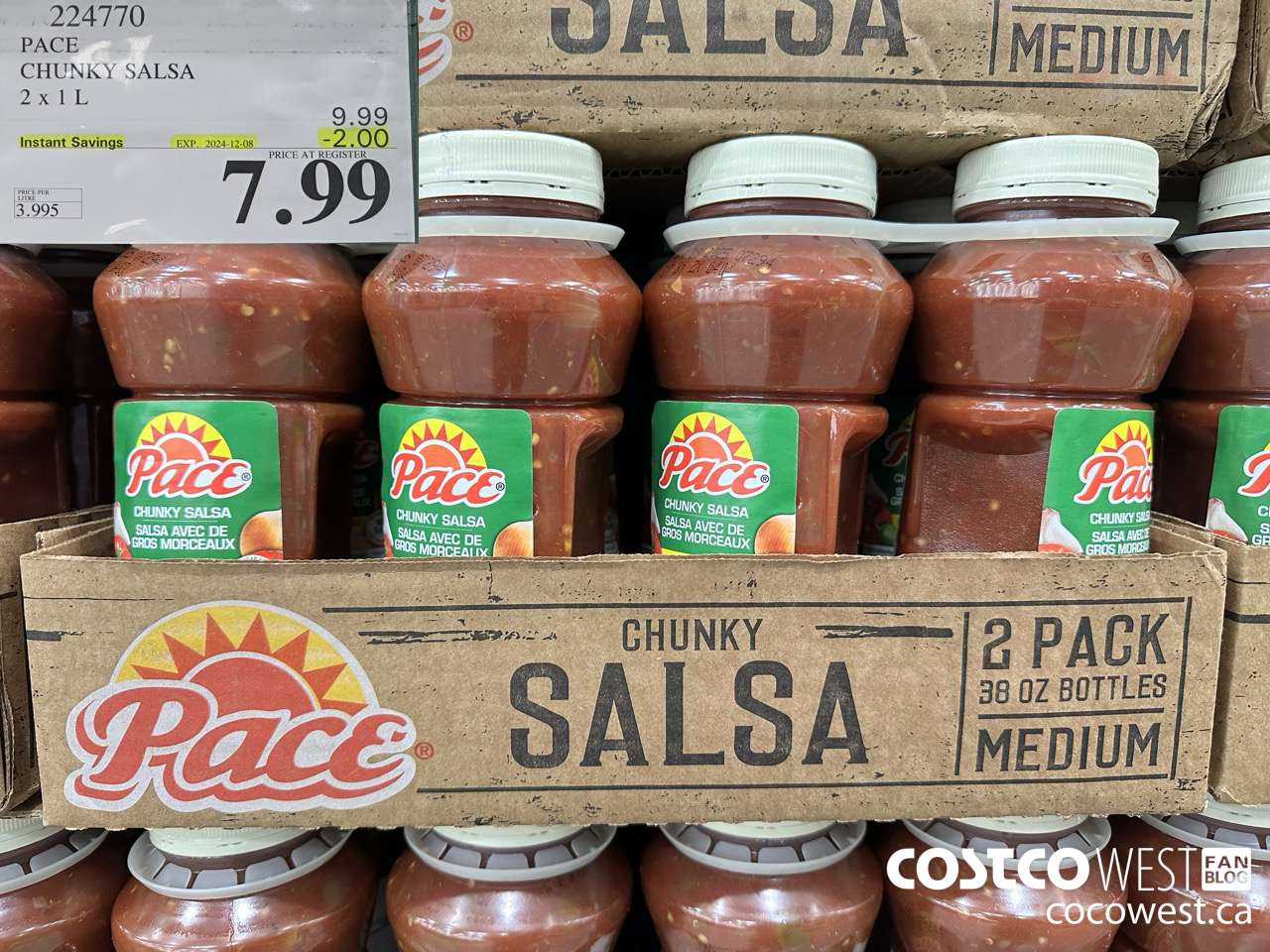224770 PACE THICK & CHUNKY SALSA 2 X 1L ($2.00 INSTANT SAVINGS EXPIRES ON 2024-12-08) $7.99
