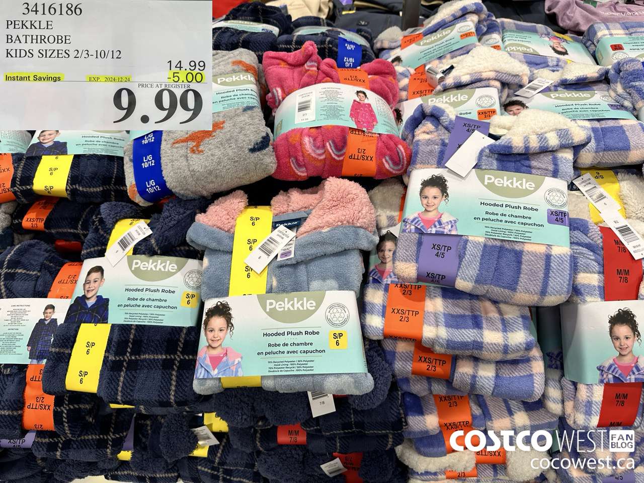 3416186 PEKKLE BATHROBE KIDS SIZES 2/3-10/12 ($5.00 INSTANT SAVINGS EXPIRES ON 2024-12-24) $9.99
