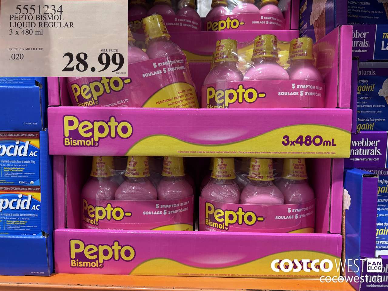 5551234 PEPTO BISMOL LIQUID REGULAR 3 X 480 ML $28.99