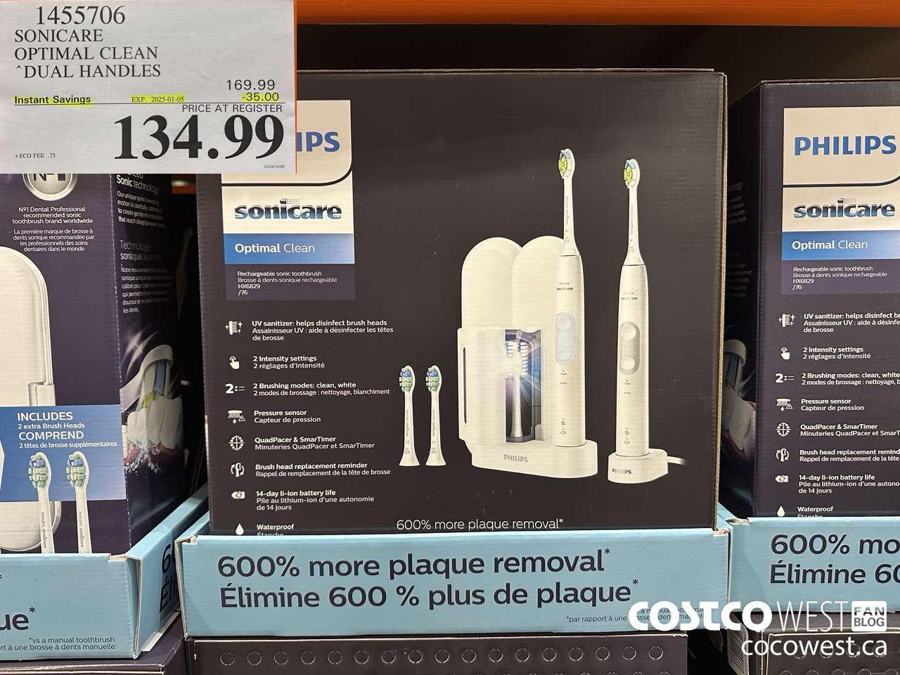 1455706 PHILIPS/SONICARE OPTIMAL CLEAN DUAL HANDLES ($35.00 INSTANT SAVINGS EXPIRES ON 2025-01-05) $134.99