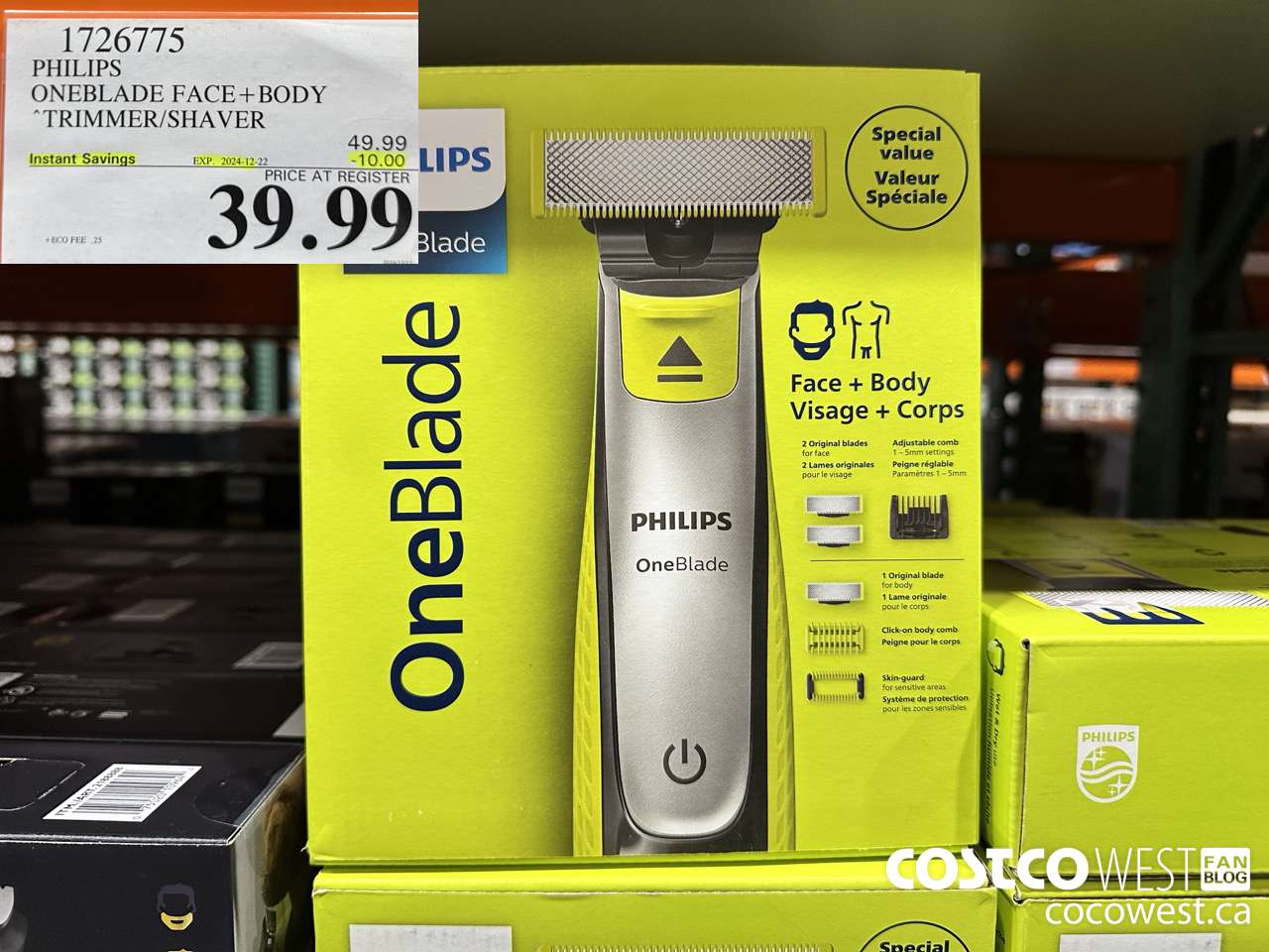 1726775 PHILIPS ONEBLADE FACE + BODY TRIMMER/SHAVER ($10.00 INSTANT SAVINGS EXPIRES ON 2024-12-22) $39.99