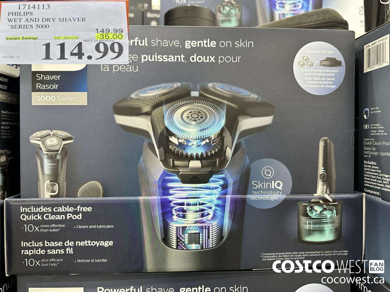 1714113 PHILIPS WET AND DRY SHAVER SERIES 5000 ($35.00 INSTANT SAVINGS EXPIRES ON 2024-12-22) $114.99
