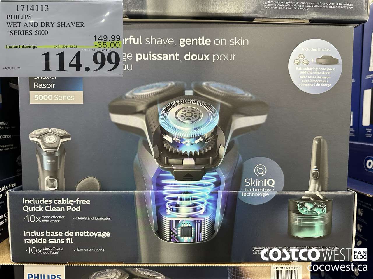1714113 PHILIPS WET AND DRY SHAVER SERIES 5000 ($35.00 INSTANT SAVINGS EXPIRES ON 2024-12-22) $114.99