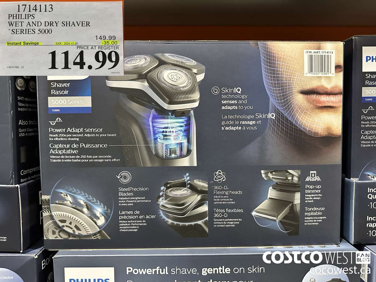 1714113 PHILIPS WET AND DRY SHAVER SERIES 5000 ($35.00 INSTANT SAVINGS EXPIRES ON 2024-12-29) $114.99
