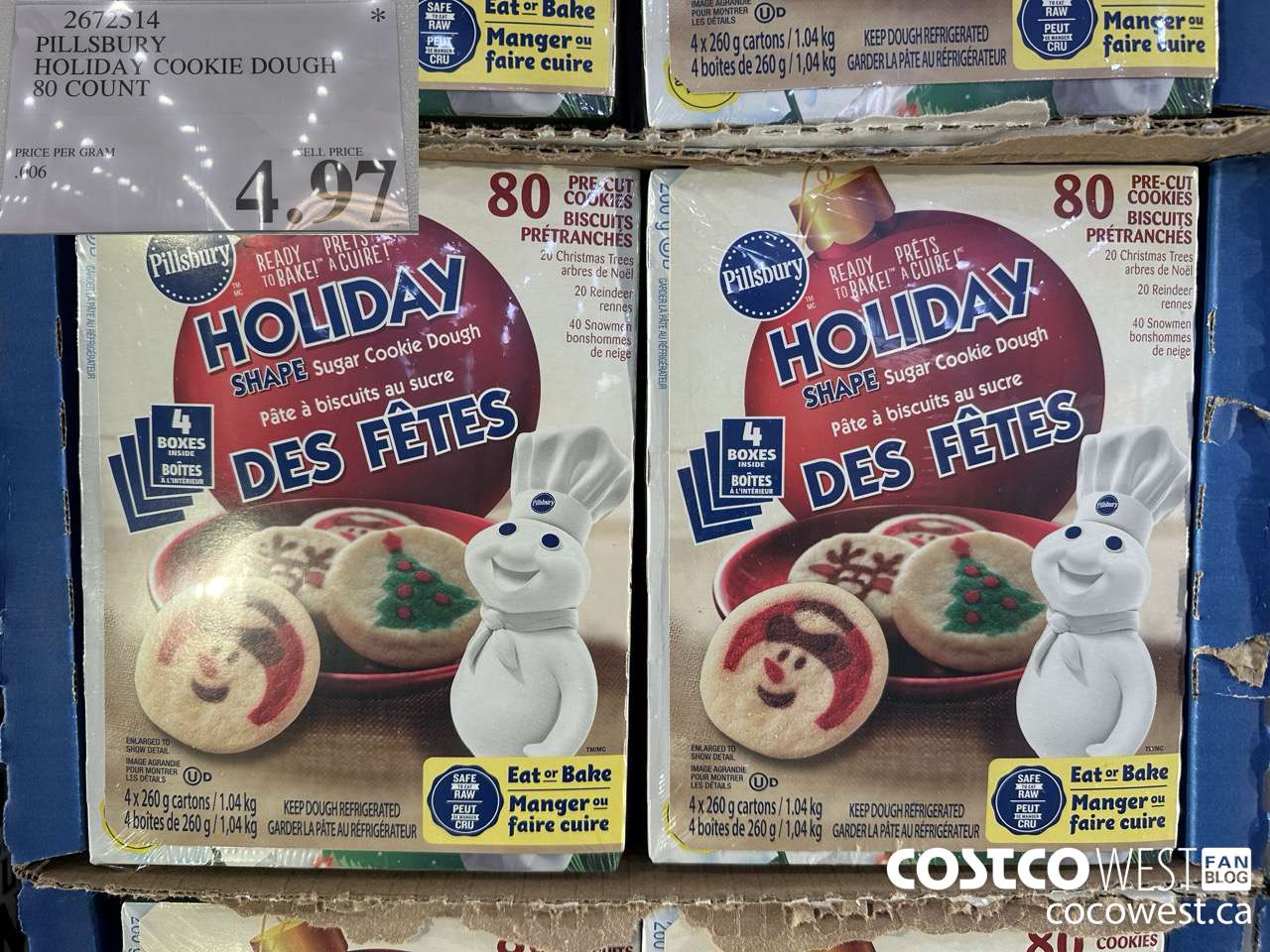 2672514 PILLSBURY HOLIDAY COOKIE DOUGH 80 COUNT $4.97