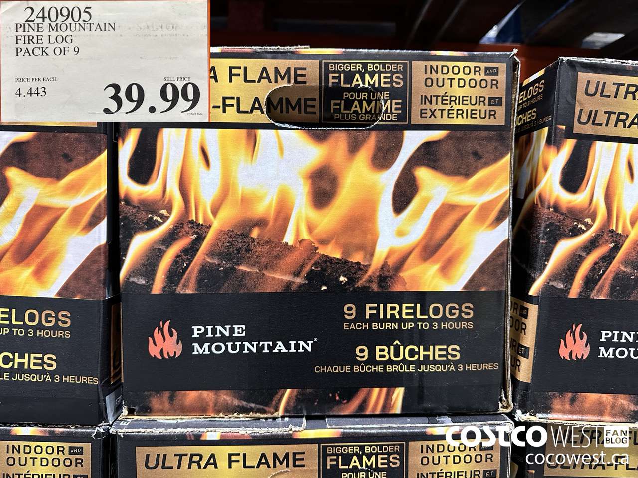 240905 PINE MOUNTAIN FIRE LOG PACK OF 9 $39.99