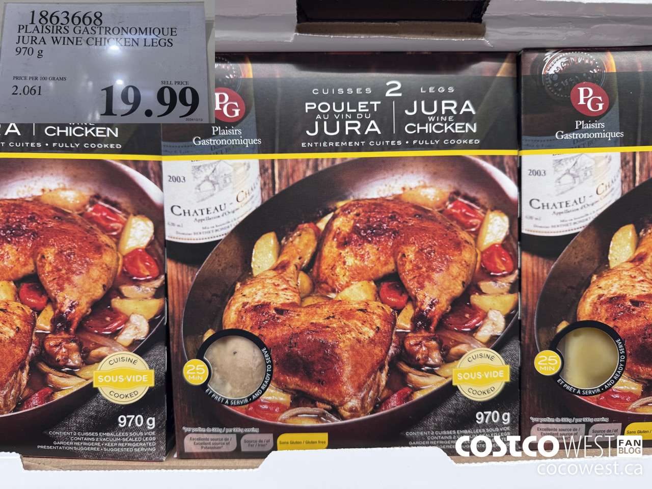 1863668 PLAISIRS GASTRONOMIQUE JURA WINE CHICKEN LEGS 970G $19.99