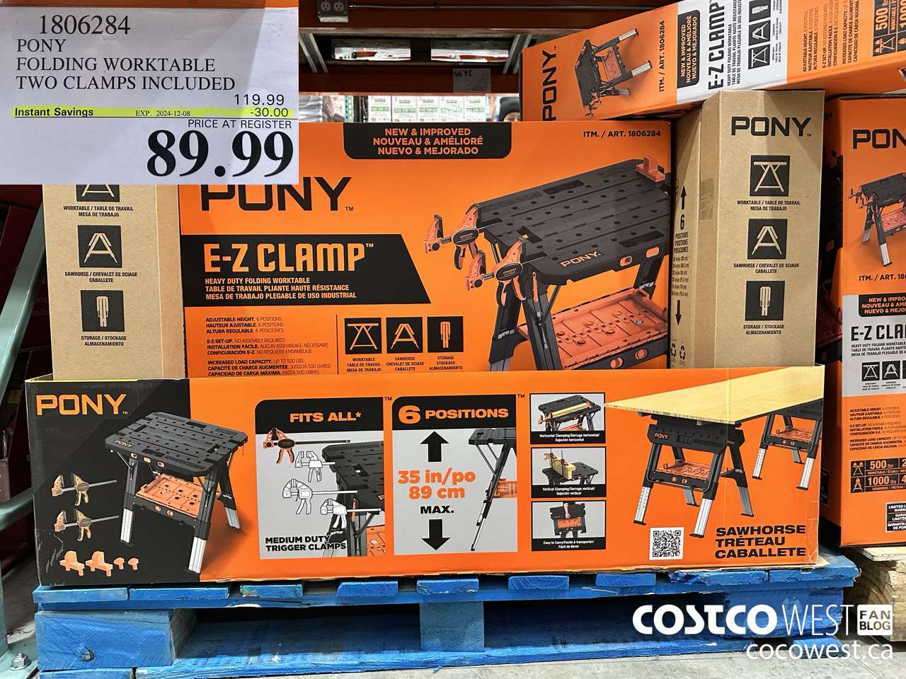 1806284 PONY FOLDING WORKTABLE TWO CLAMPS INCLUDED ($30.00 INSTANT SAVINGS EXPIRES ON 2024-12-08) $89.99