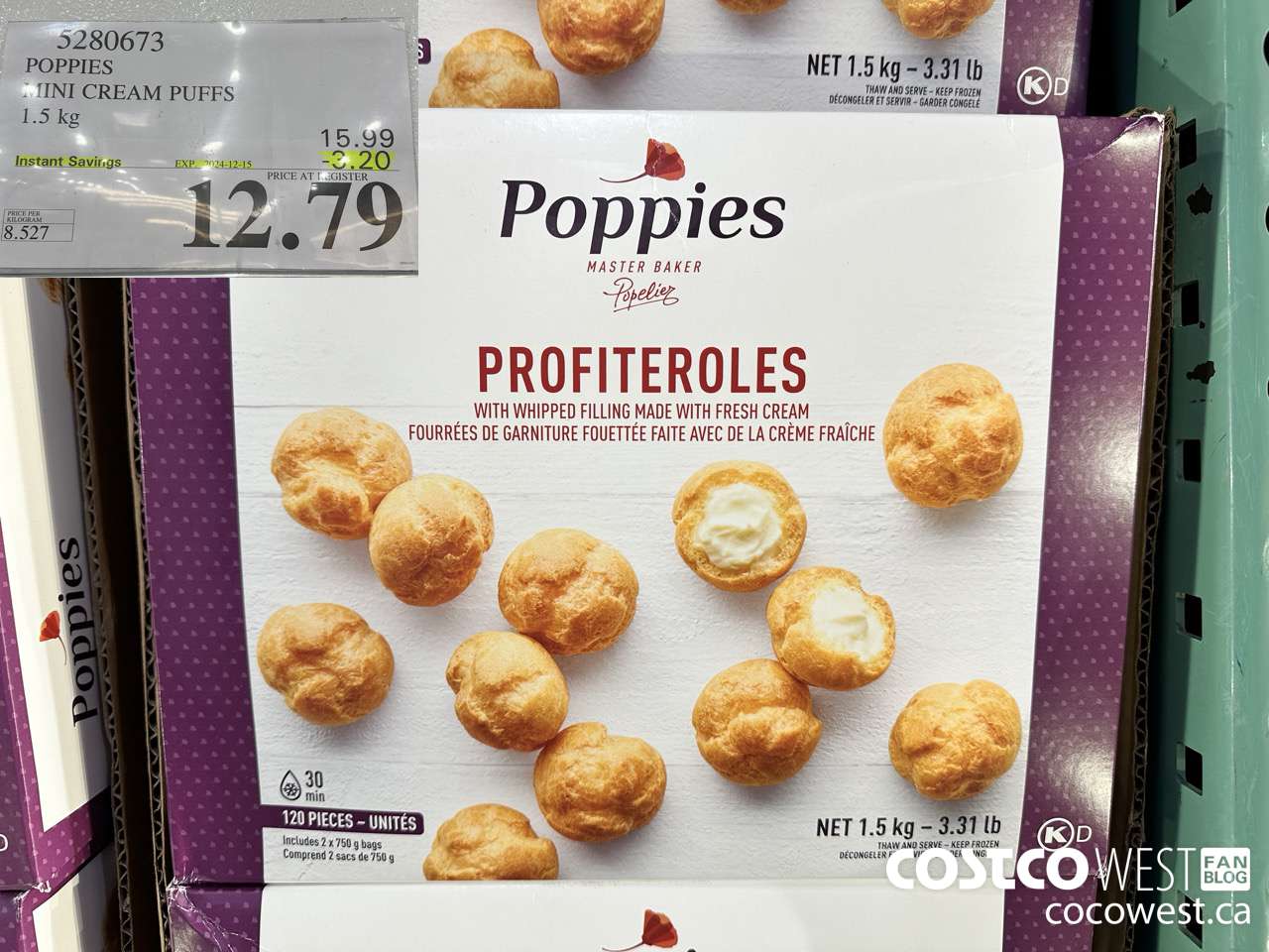 5280673 POPPIES MINI CREAM PUFFS 1.5 kg ($3.20 INSTANT SAVINGS EXPIRES ON 2024-12-15) $12.79