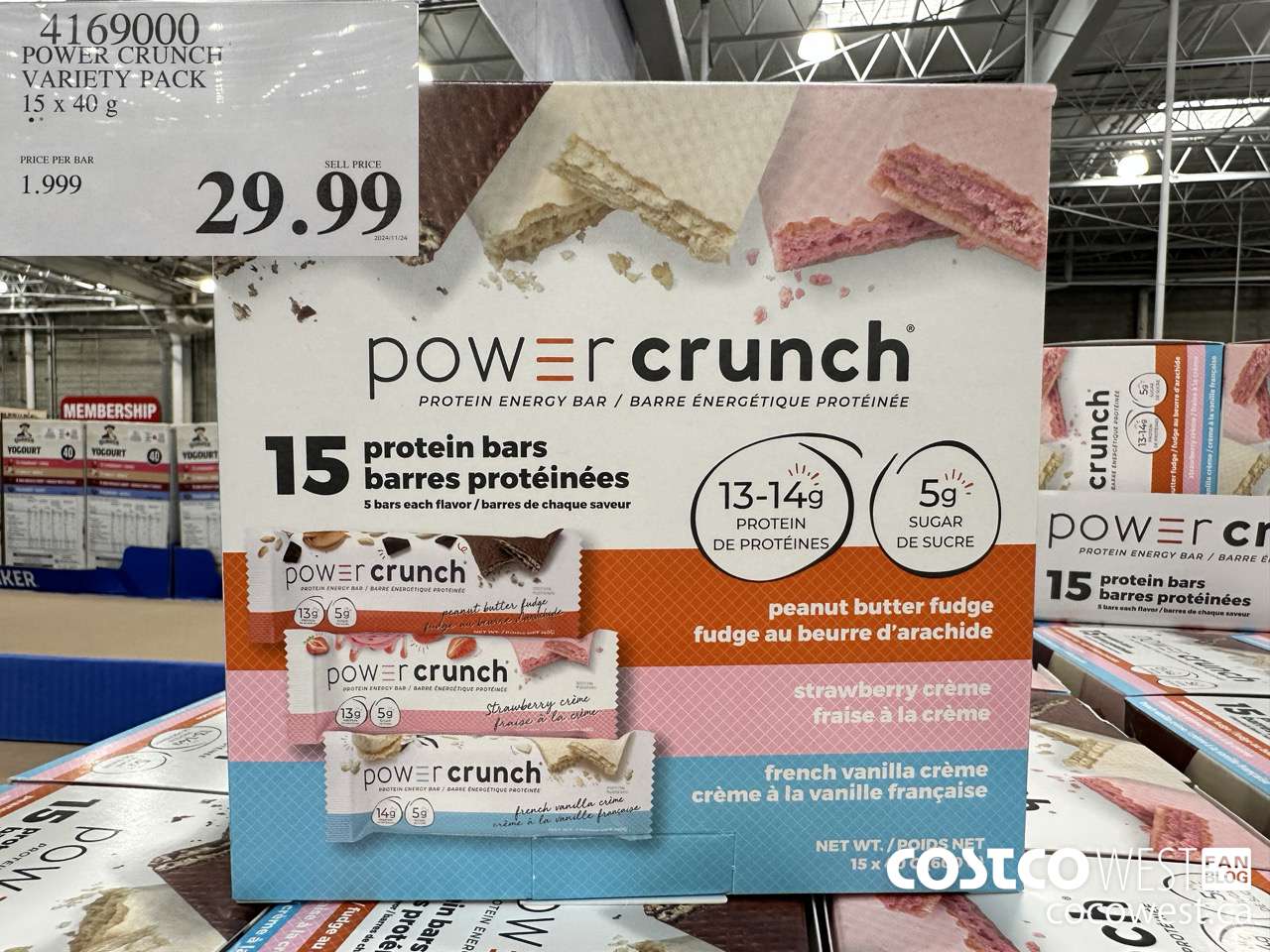 4169000 POWER CRUNCH VARIETY PACK 15 X 40G $29.99