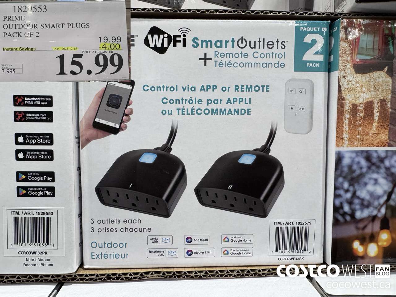 1829553 PRIME OUTDOOR SMART PLUGS PACK OF 2 ($4.00 INSTANT SAVINGS EXPIRES ON 2024-12-15) $15.99