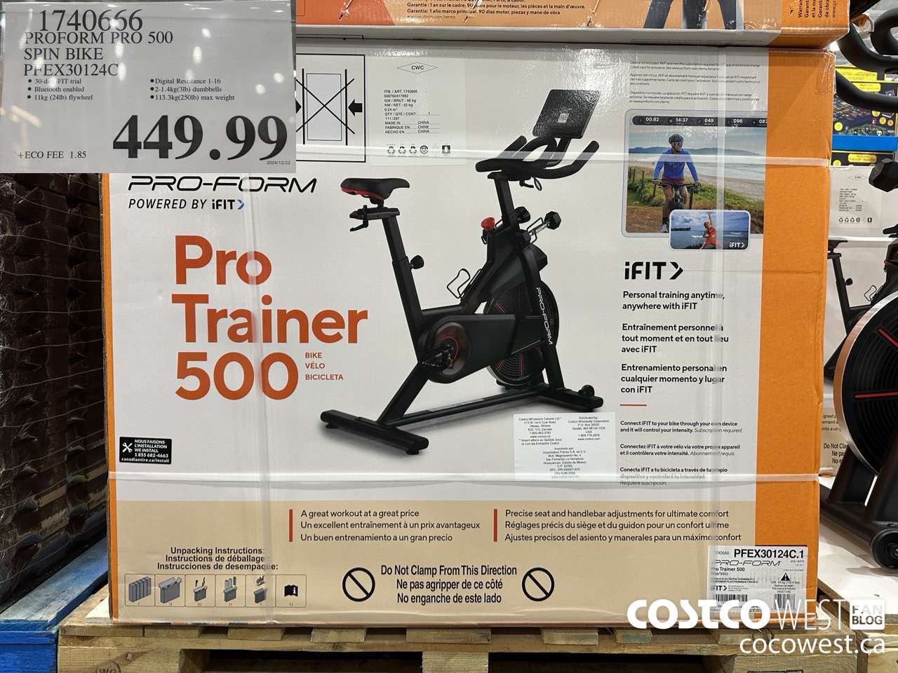 1740666 PROFORM PRO 500 SPINNER BIKE FY24 PFEX30124C $449.99