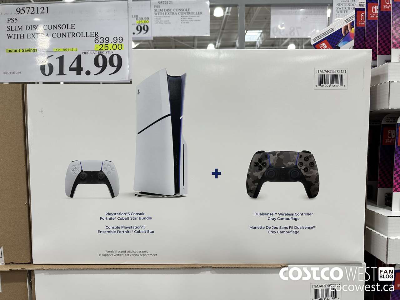 9572121 PS5 SLIM DISC CONSOLE WITH EXTRA CONTROLLER ($25.00 INSTANT SAVINGS EXPIRES ON 2024-12-11) $614.99