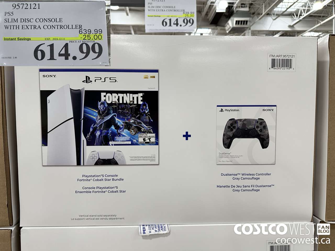 9572121 PS5 SLIM DISC CONSOLE WITH EXTRA CONTROLLER ($25.00 INSTANT SAVINGS EXPIRES ON 2024-12-11) $614.99