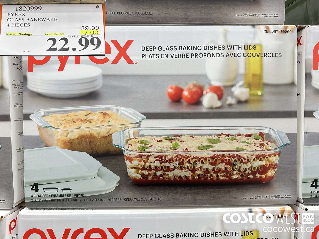 1820999 PYREX GLASS BAKEWARE 4 PIECES ($7.00 INSTANT SAVINGS EXPIRES ON 2024-12-02) $22.99
