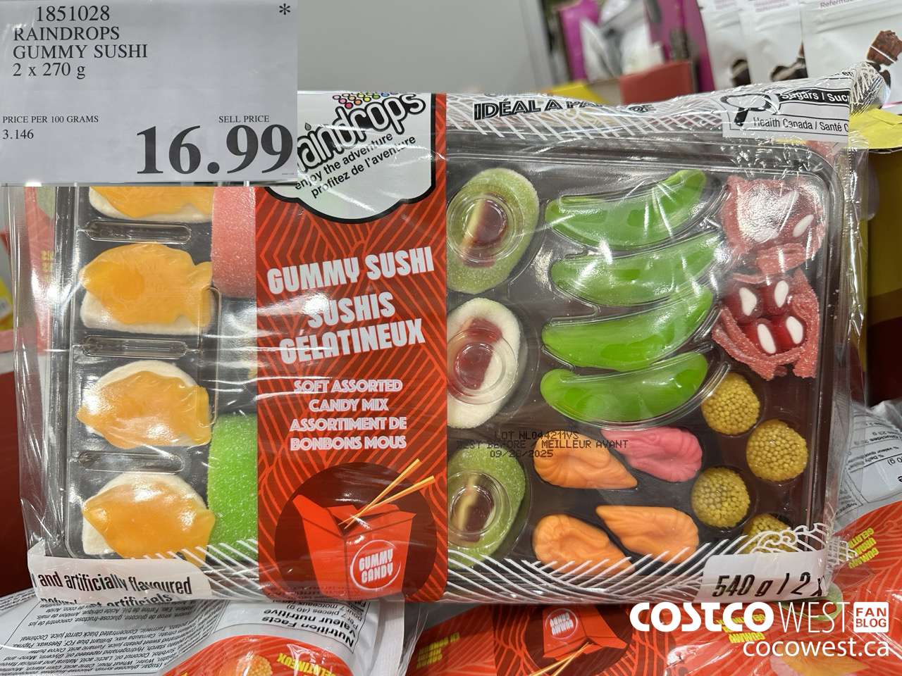 1851028 RAINDROPS GUMMY SUSHI 2 X 270G $16.99
