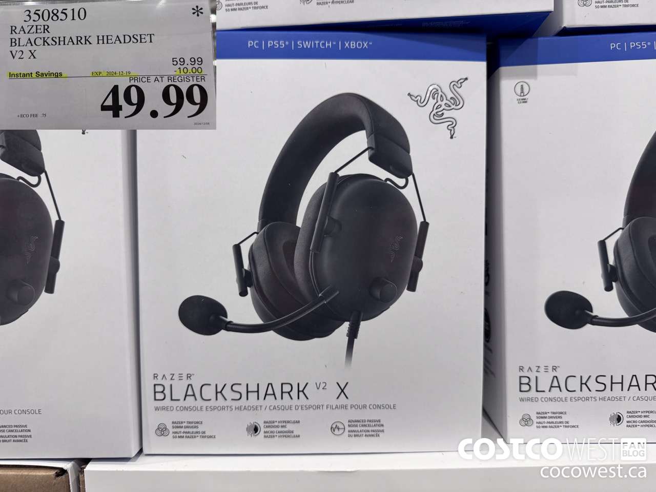 3508510 RAZER BLACKSHARK HEADSET V2 X ($10.00 INSTANT SAVINGS EXPIRES ON 2024-12-19) $49.99
