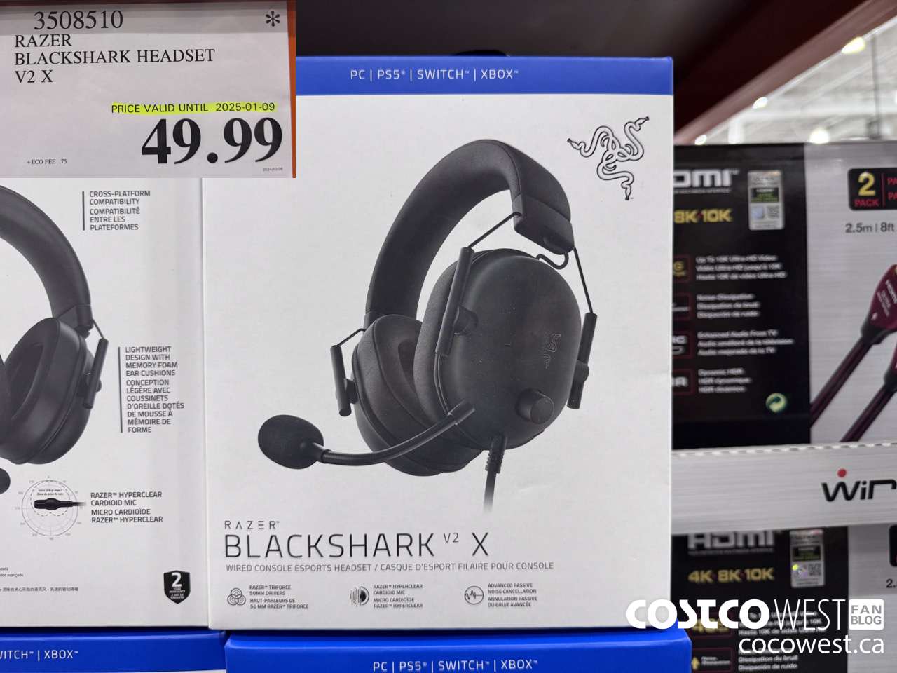 3508510 RAZER BLACKSHARK HEADSET V2 X (EXPIRES ON 2025-01-09) $49.99