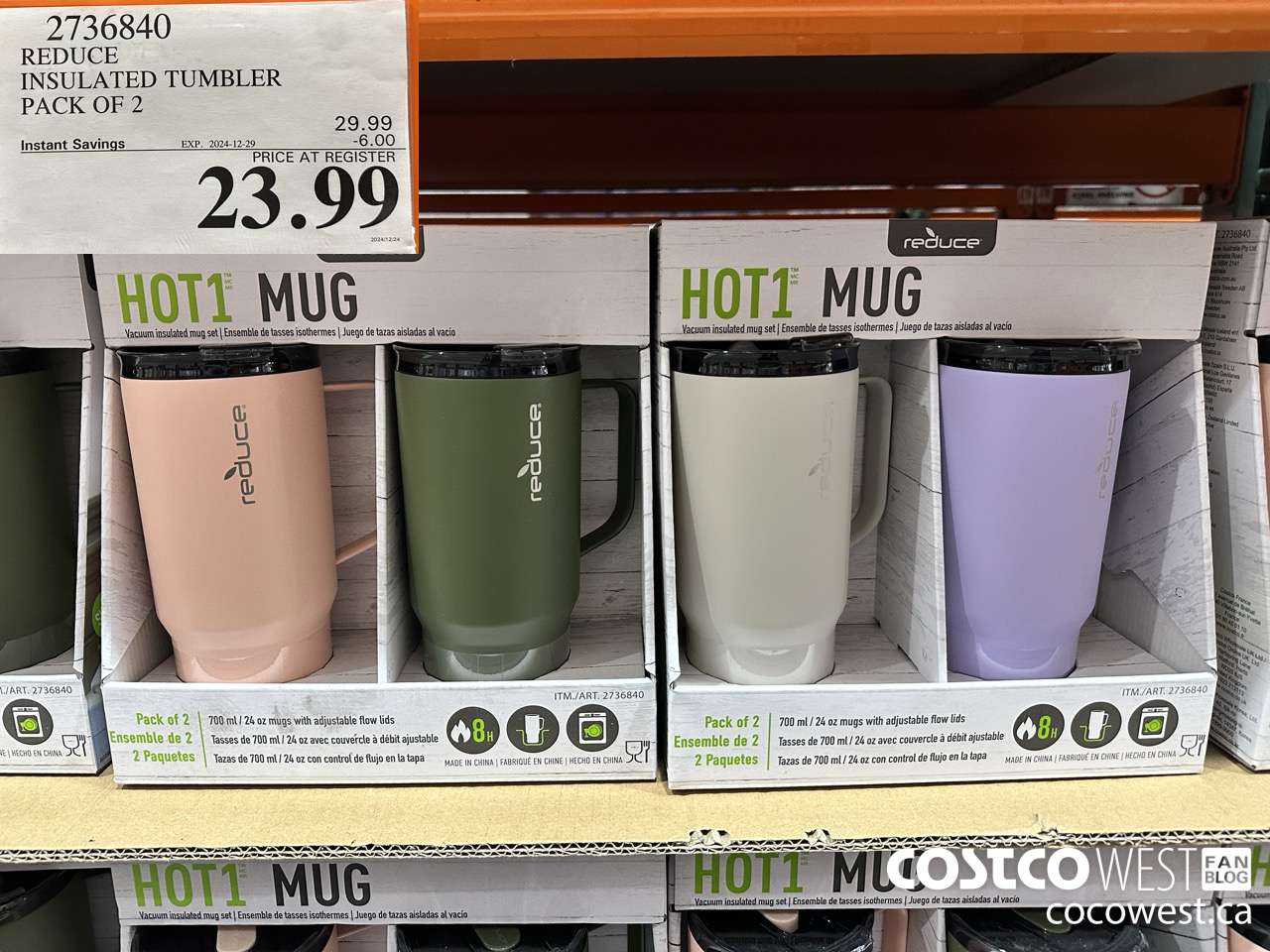 2736840 REDUCE INSULATED TUMBLER PACK OF 2 ($6.00 INSTANT SAVINGS EXPIRES ON 2024-12-29) $23.99
