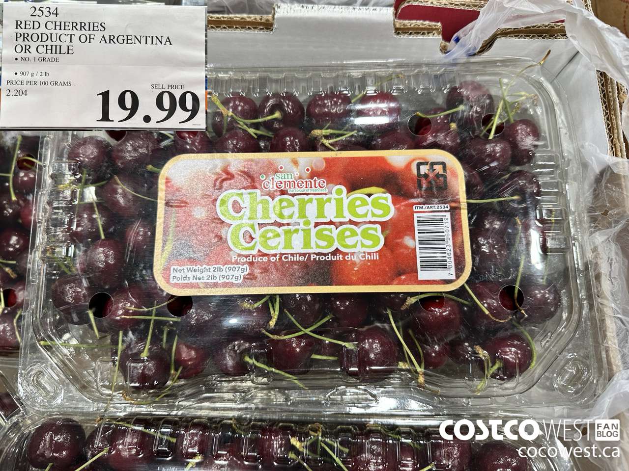 2534 RED CHERRIES PRODUCT OF ARGENTINA OR CHILE $19.99