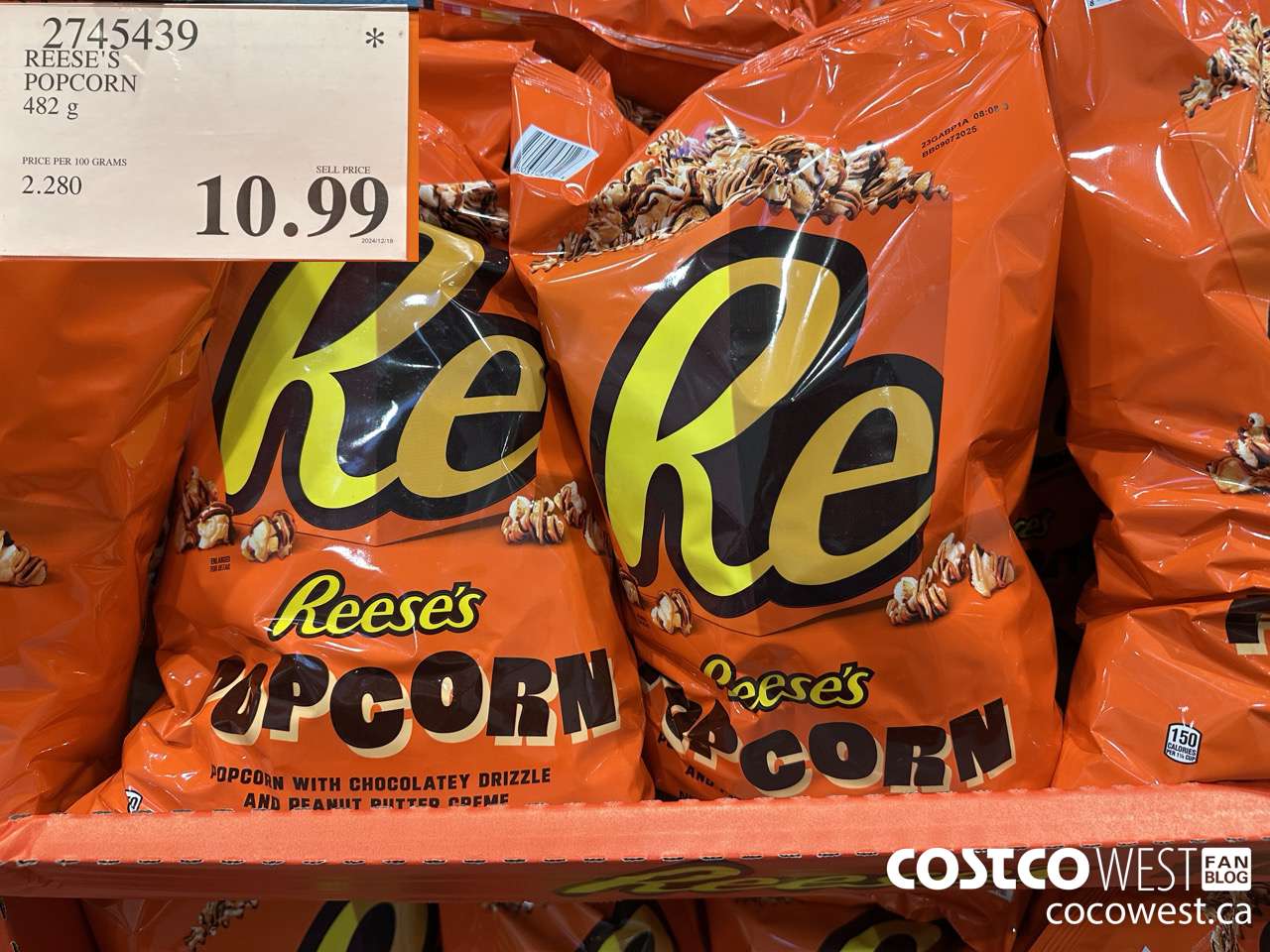 2745439 REESE'S POPCORN 482G $10.99