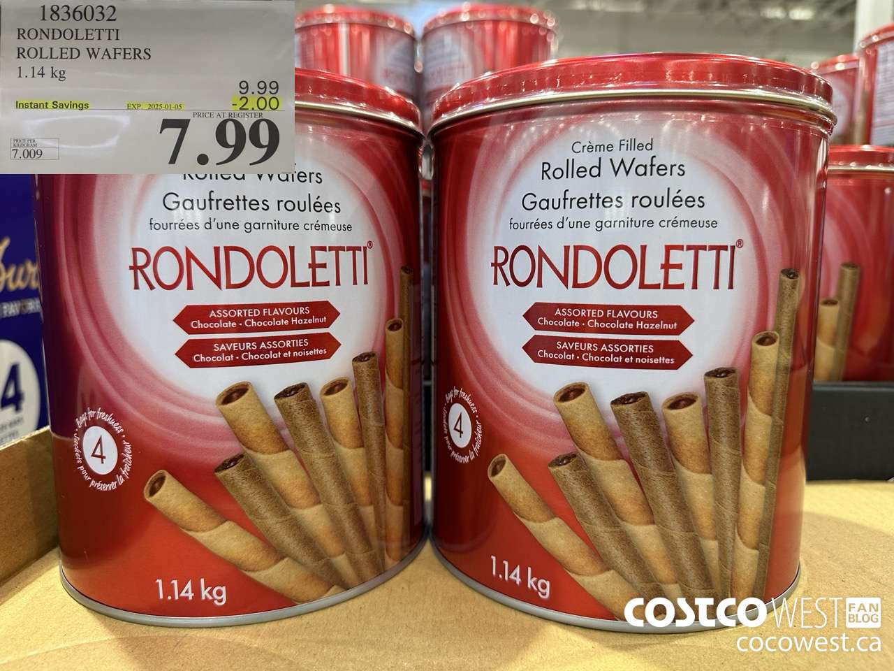 1836032 RONDOLETTI ROLLED WAFERS 1.14KG ($2.00 INSTANT SAVINGS EXPIRES ON 2025-01-05) $7.99