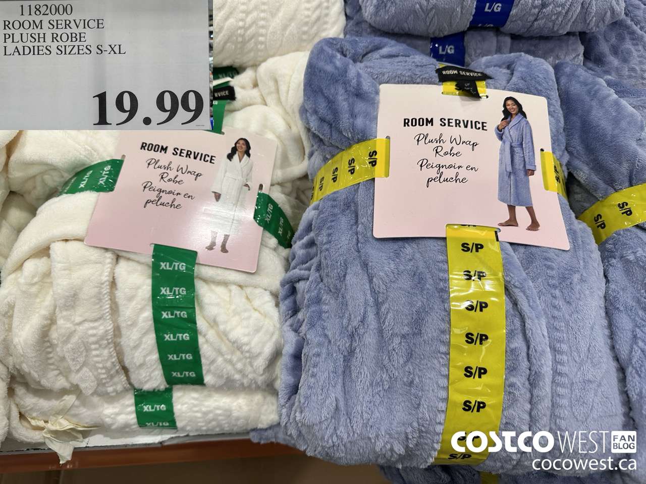 1182000 ROOM SERVICE PLUSH ROBE LADIES SIZES S-XL $19.99