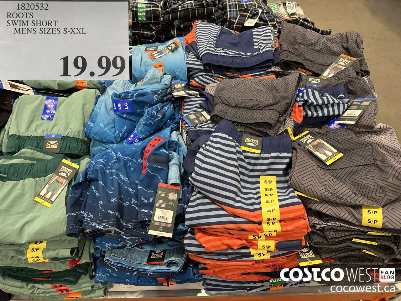 1820532 ROOTS SWIM SHORT MENS SIZES S-XXL $19.99