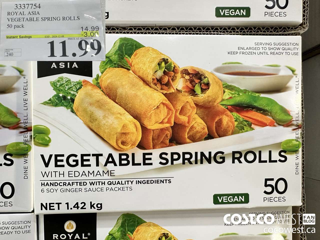 3337754 ROYAL ASIA VEGETABLE SPRING ROLLS 50 PACK ($3.00 INSTANT SAVINGS EXPIRES ON 2024-12-08) $11.99