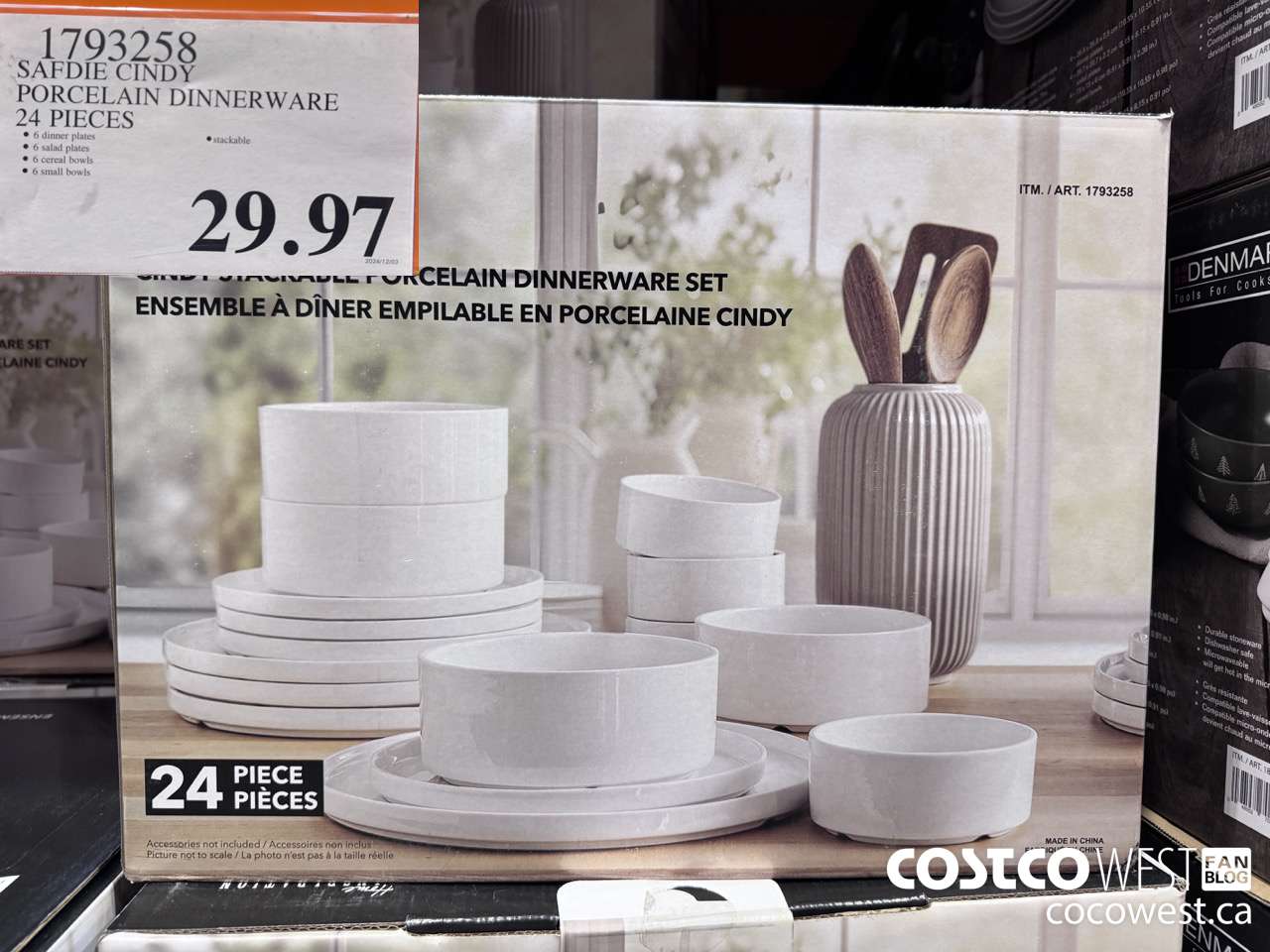1793258 SAFDIE CINDY PORCELAIN DINNERWARE 24 PIECES $29.97