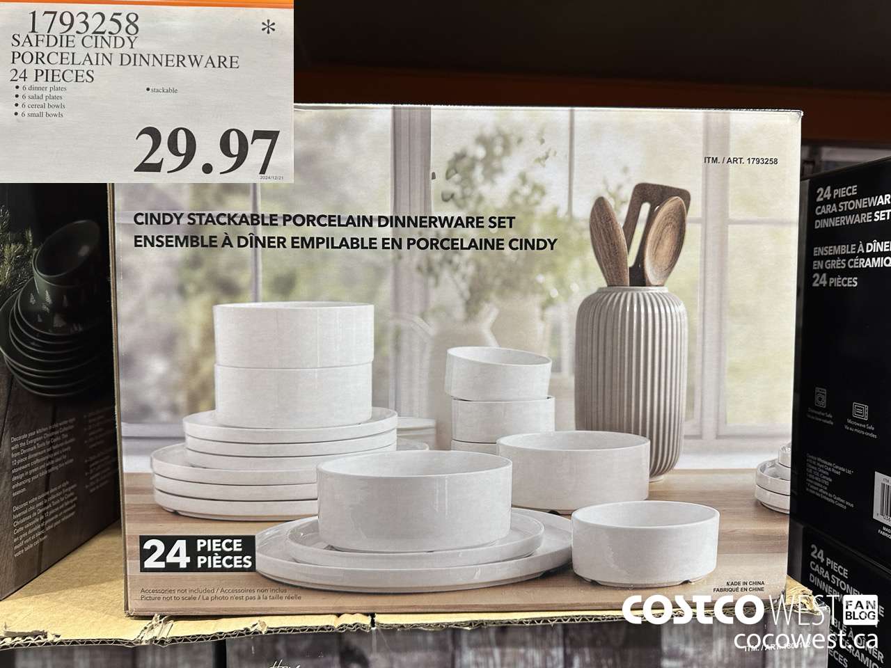 1793258 SAFDIE CINDY PORCELAIN DINNERWARE 24 PIECES $29.97