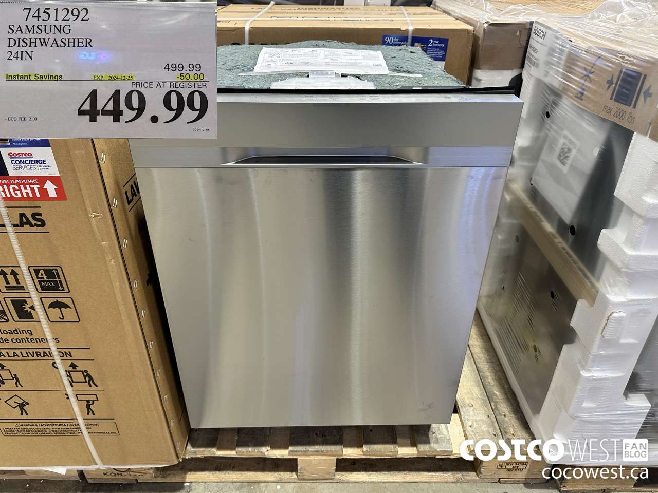 7451292 SAMSUNG DISHWASHER 24IN  ($50.00 INSTANT SAVINGS EXPIRES ON 2024-12-25) $449.99