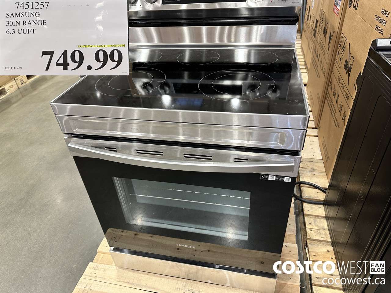 7451257 SAMSUNG ELECTRIC RANGE 6.3 CU. FT. (EXPIRES ON 2025-01-01) $749.99