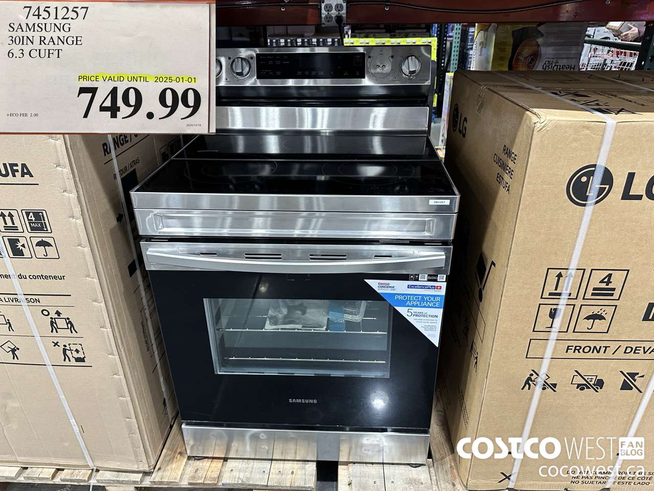 7451257 SAMSUNG ELECTRIC RANGE 6.3 CU. FT. (EXPIRES ON 2025-01-01) $749.99
