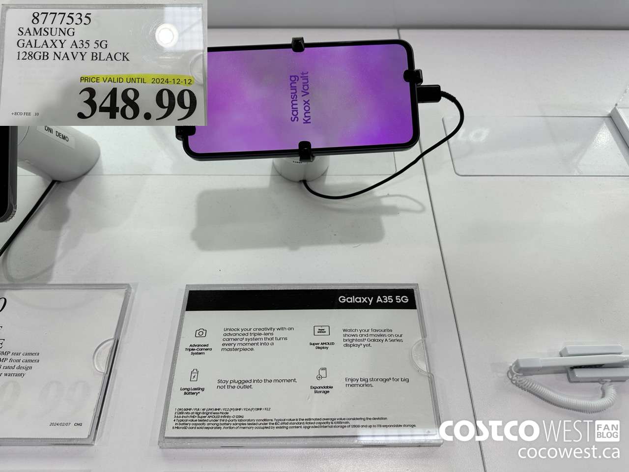 8777535 SAMSUNG GALAXY A35 5G 128GB NAVY BLACK (EXPIRES ON 2024-12-12) $348.99