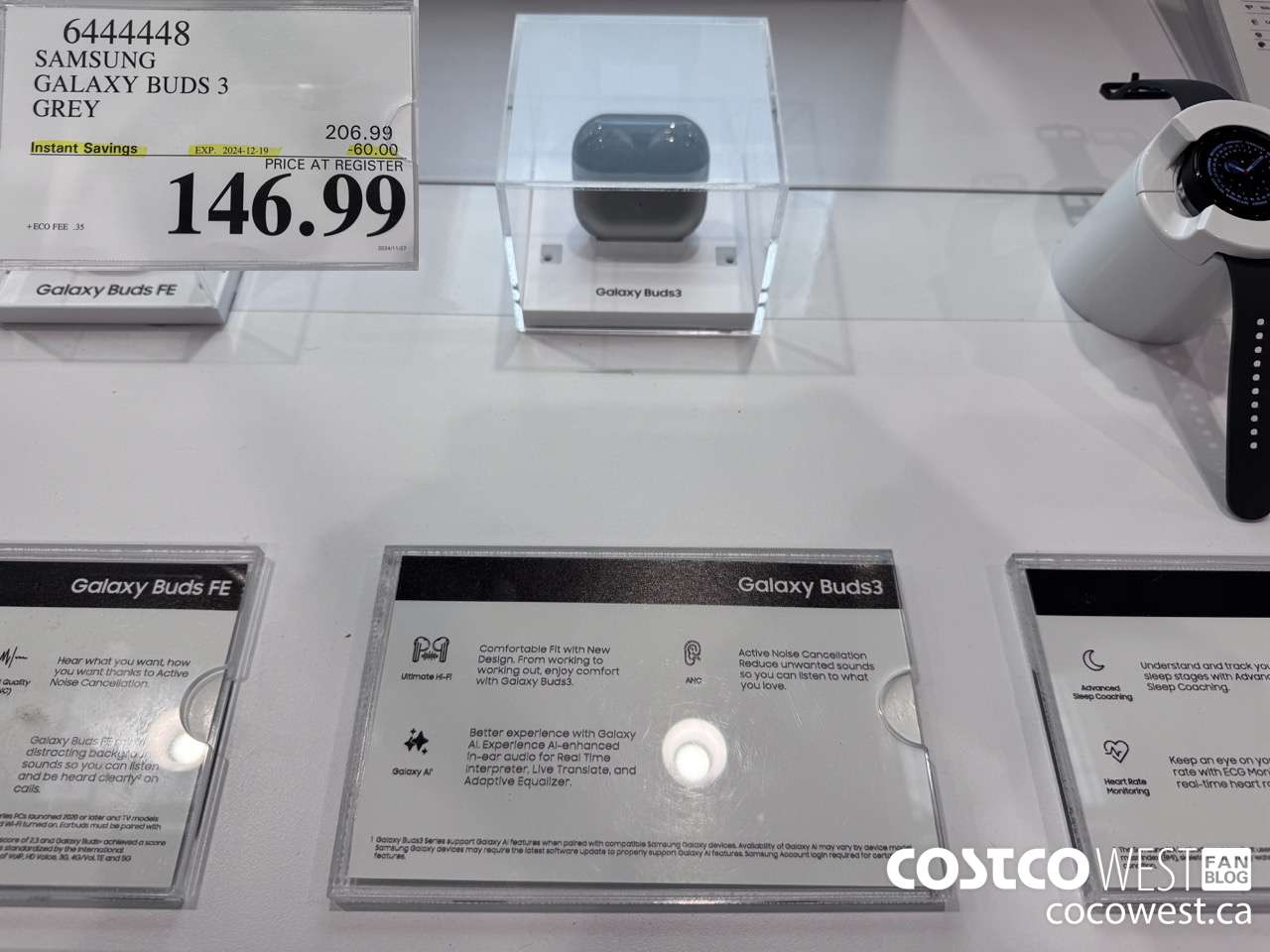 6444448 SAMSUNG GALAXY BUDS 3 GREY ($60.00 INSTANT SAVINGS EXPIRES ON 2024-12-19) $146.99