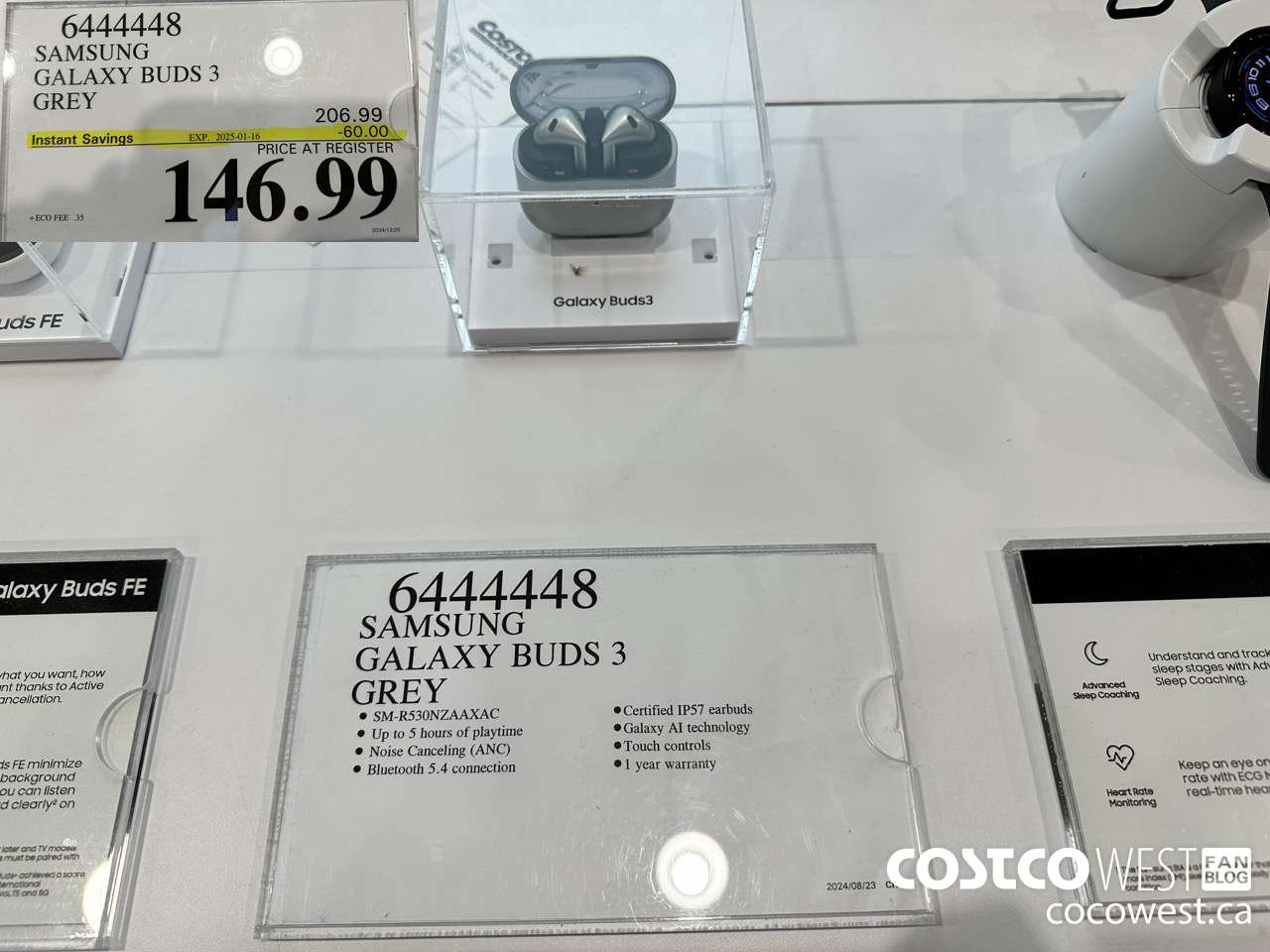 6444448 SAMSUNG GALAXY BUDS 3 GREY ($60.00 INSTANT SAVINGS EXPIRES ON 2025-01-16) $146.99