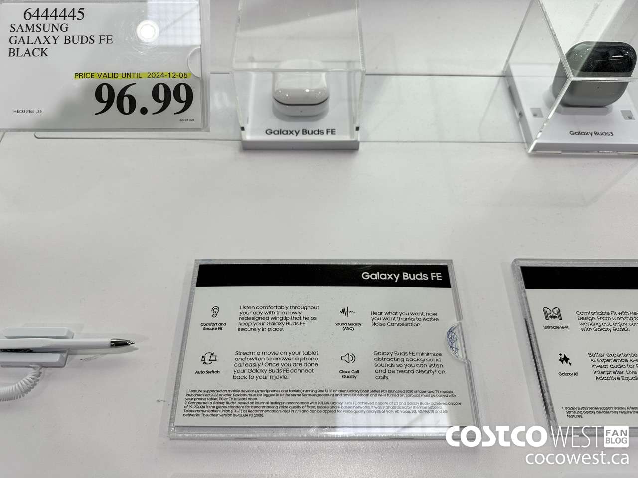 6444445 SAMSUNG GALAXY BUDS FE BLACK (EXPIRES ON 2024-12-05) $96.99