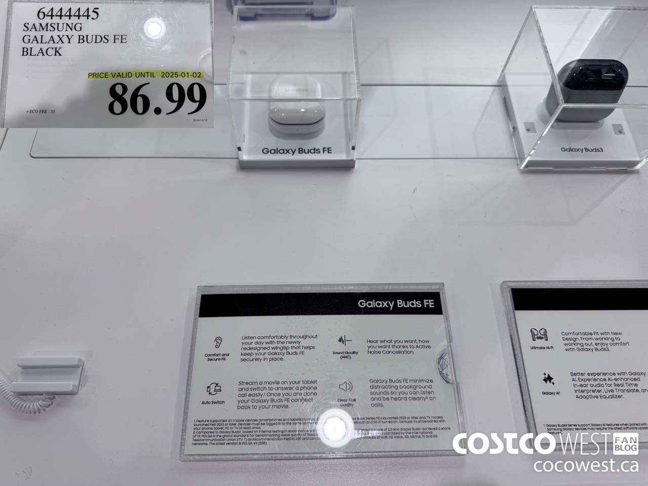 6444445 SAMSUNG GALAXY BUDS FE BLACK (EXPIRES ON 2025-01-02) $86.99