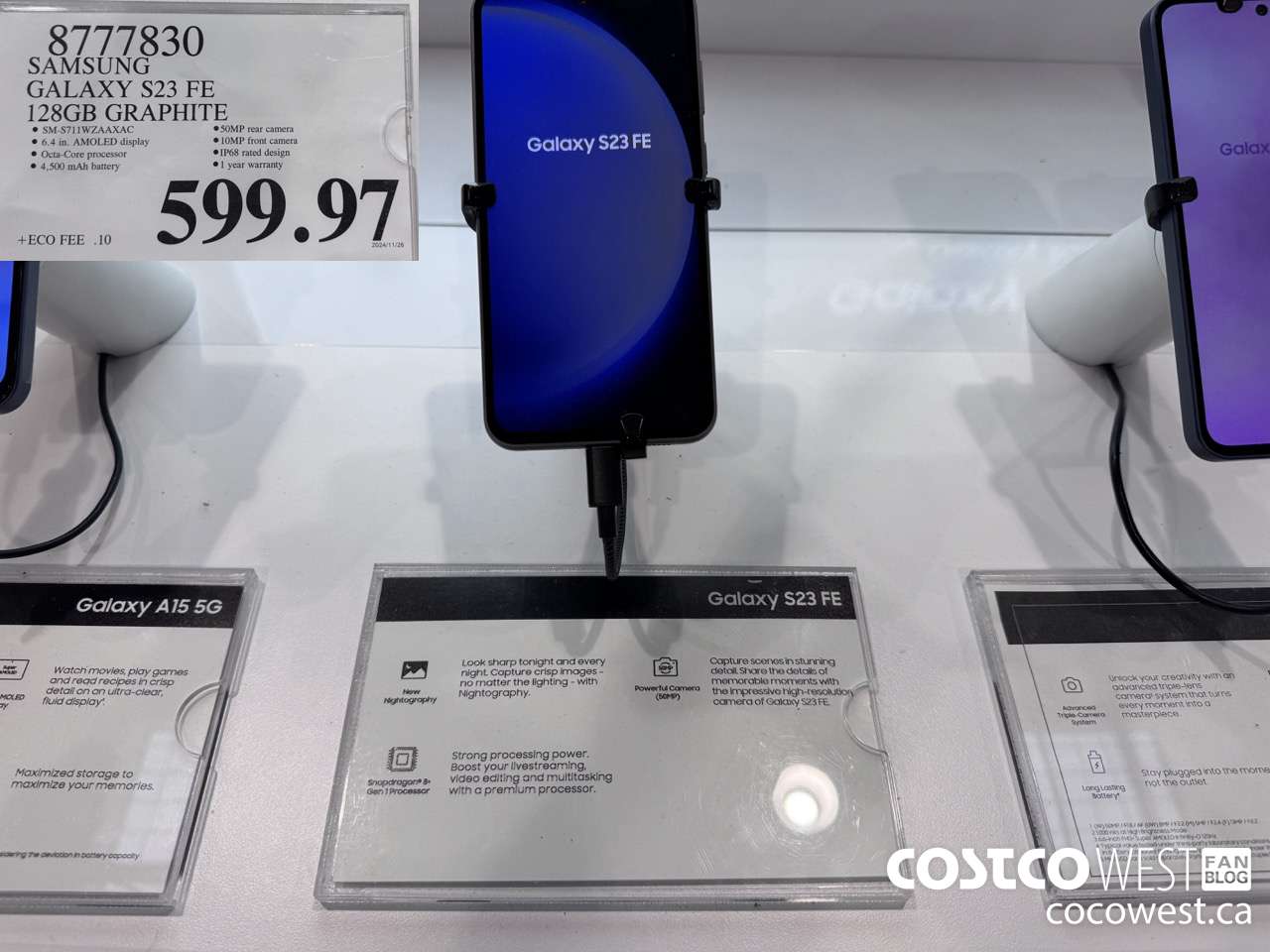 8777830 SAMSUNG GALAXY S23 FE 128GB GRAPHITE $599.97