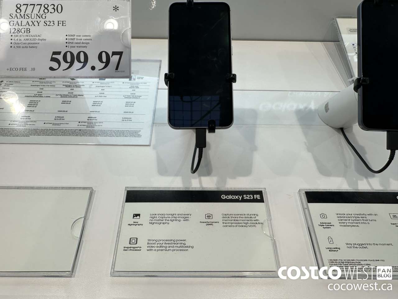 8777830 SAMSUNG GALAXY S23 FE 128GB GRAPHITE $599.97