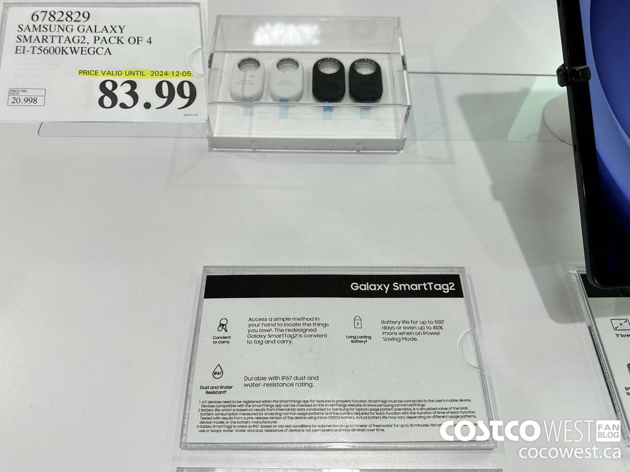 6782829 SAMSUNG GALAXY SMARTTAG2, PACK OF 4 EI-T5600KWEGCA (EXPIRES ON 2024-12-05) $83.99