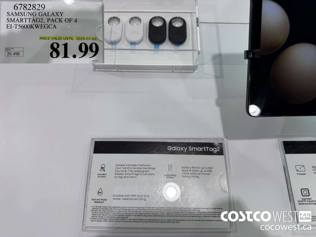 6782829 SAMSUNG GALAXY SMARTTAG2, PACK OF 4 EI-T5600KWEGCA (EXPIRES ON 2025-01-02) $81.99