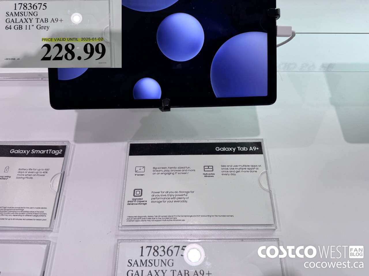 1783675 SAMSUNG GALAXY TAB A9+ 64GB (EXPIRES ON 2025-01-02) $228.99