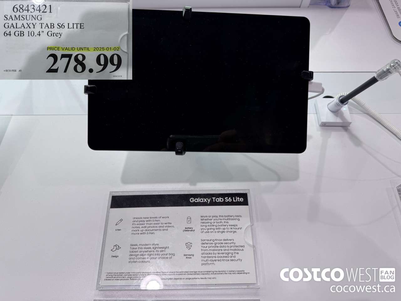 6843421 SAMSUNG GALAXY TAB S6 LITE 64GB GREY (EXPIRES ON 2025-01-02) $278.99