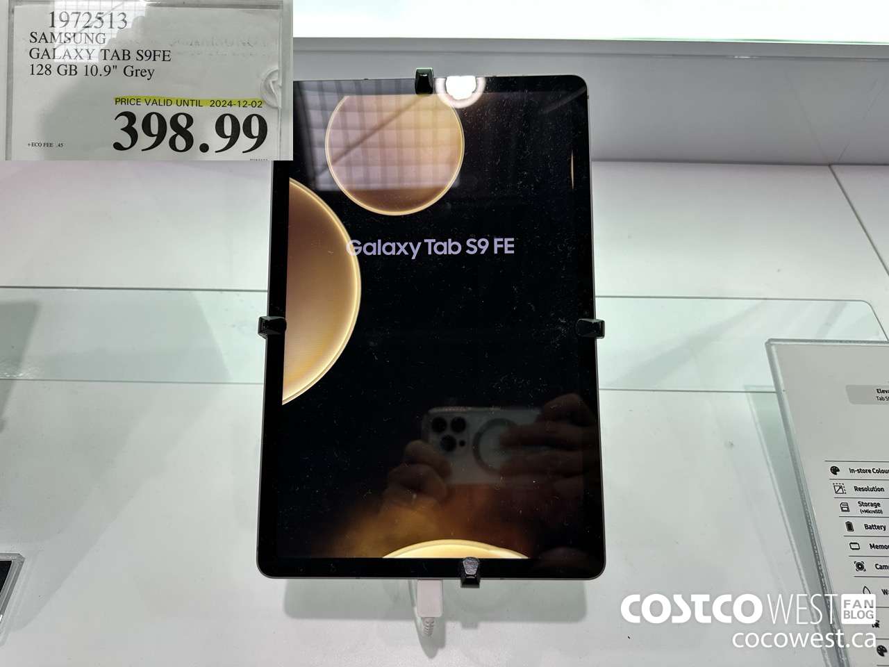 1972513 SAMSUNG GALAXY TAB S9FE 128GB, 10.9IN GREY (EXPIRES ON 2024-12-02) $398.99