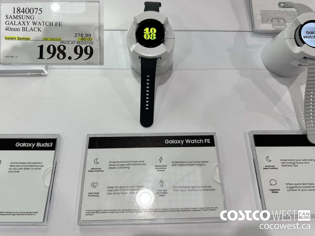 1840075 SAMSUNG GALAXY WATCH FE 40MM BLACK ($80.00 INSTANT SAVINGS EXPIRES ON 2025-01-02) $198.99