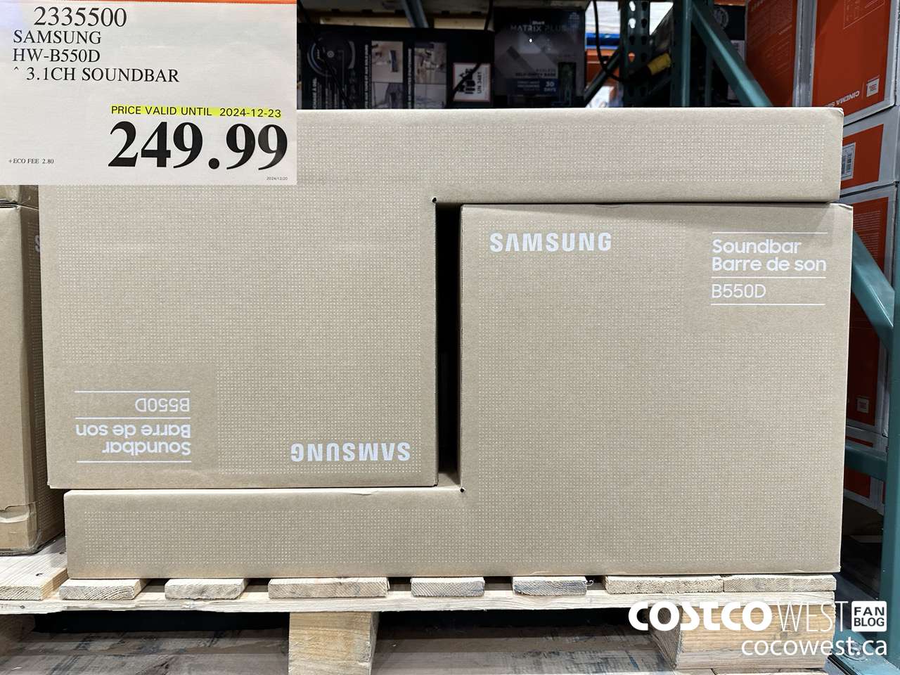 2335500 SAMSUNG HW-B550D SOUNDBAR 3.1CH (EXPIRES ON 2024-12-23) $249.99